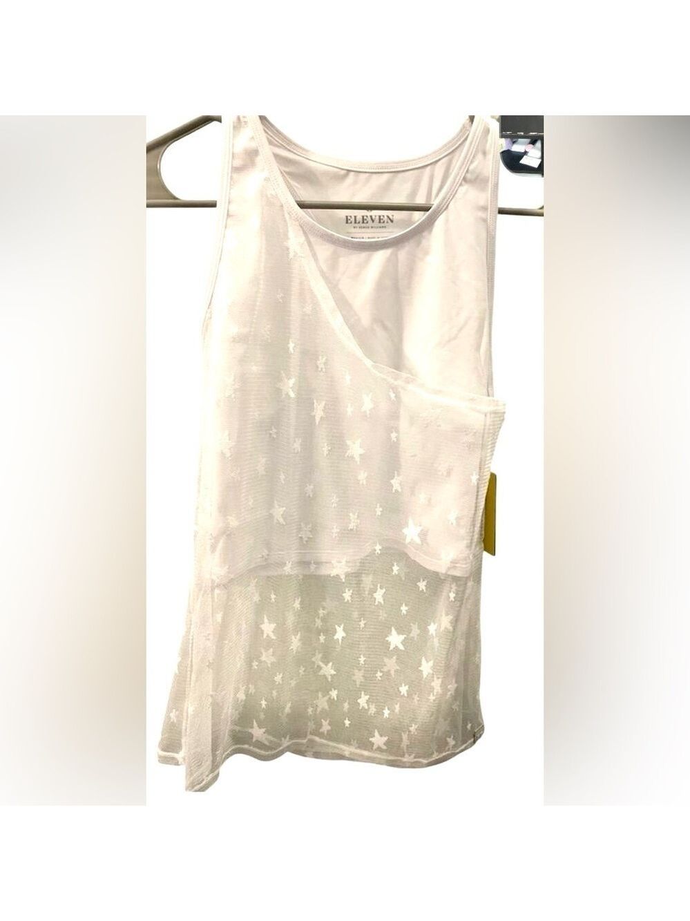 ELEVEN by Venus Williams Women's Asymmetric Mesh Tank Top White M
